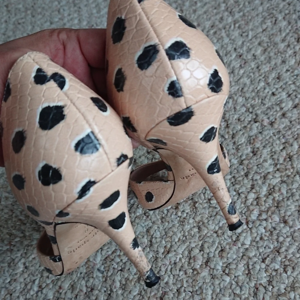 Kate Spade Lula d'Orsay pumps in a spotted snake-embossed pattern size 7.5 - Picture 11 of 12